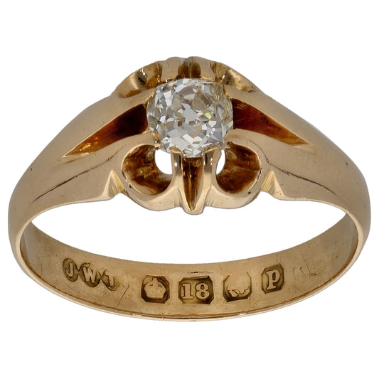 18ct Gold 0.48ct Diamond Solitaire Ring Size R
