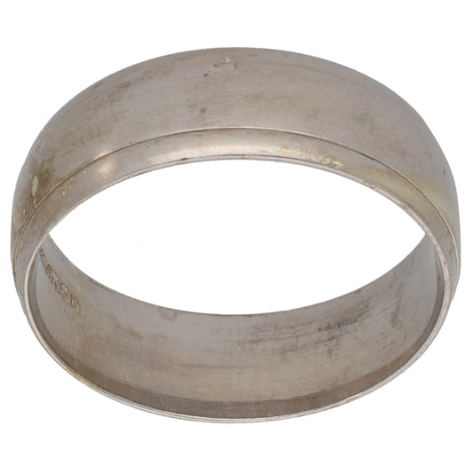 9ct White Gold Patterned Wedding Ring Size P
