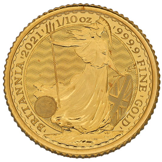 24ct Gold Queen Elizabeth II 1/10 OZ Britannia Coin 2021