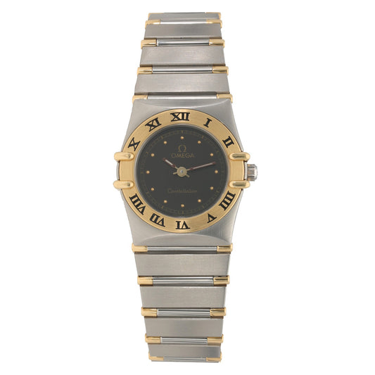 Omega Constellation 795.1080, black dial in stainless steel and gold case and bracelet