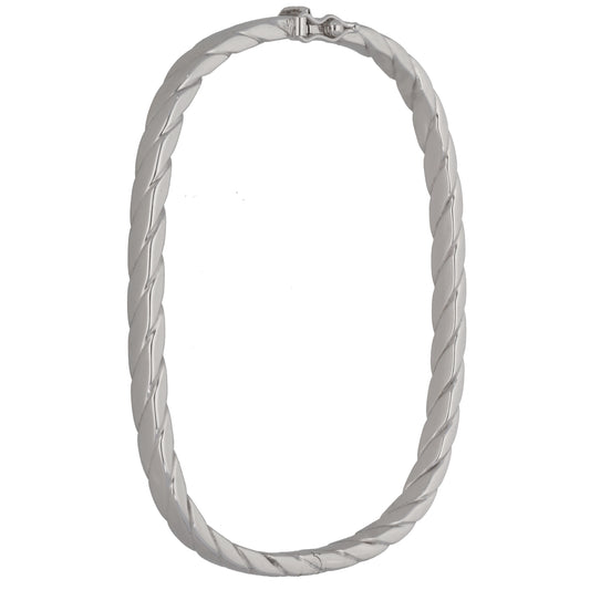 9ct White Gold Hinged/Clasp Bangle