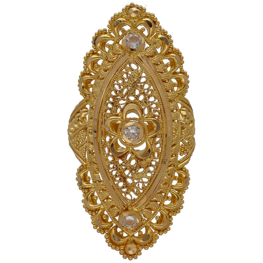 22ct Gold Cubic Zirconia Three Stone Ring Size M
