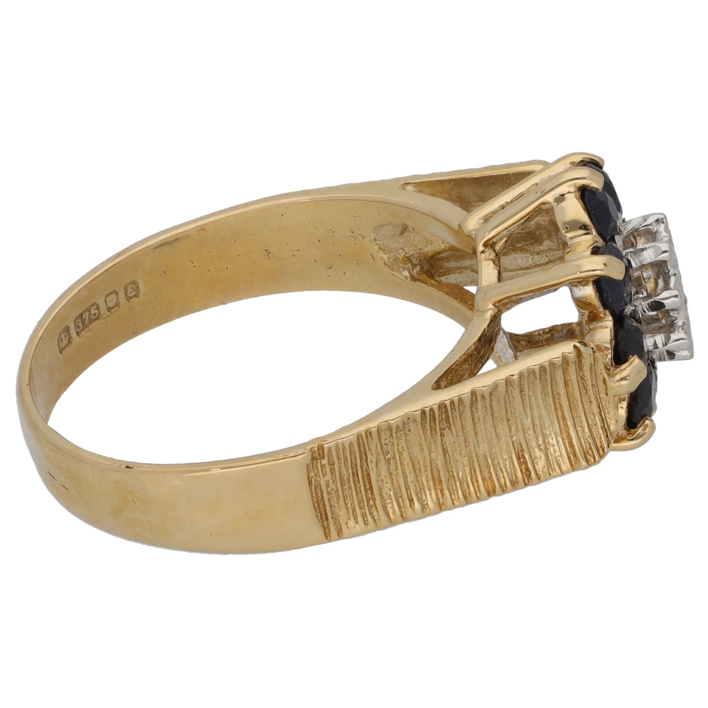 9ct Gold 0.01ct Sapphire Dress/Cocktail Ring Size O