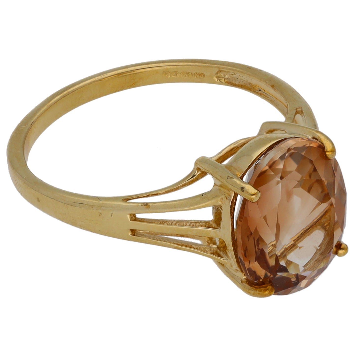 9ct Gold Topaz Single Stone Ring Size N