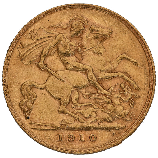 22ct Gold King Edward VII Half Sovereign Coin 1910