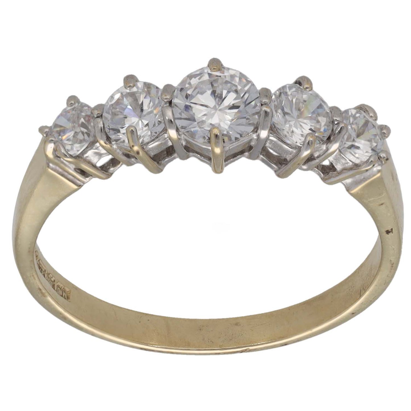 9ct Gold Cubic Zirconia Half Eternity Ring Size P