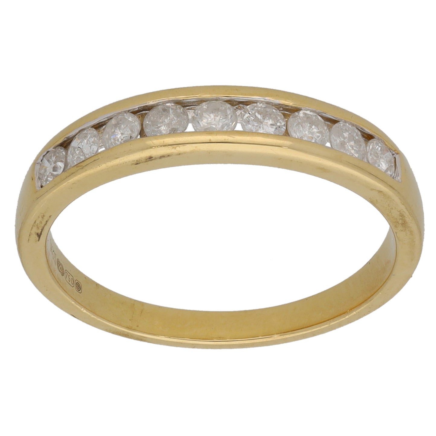 18ct Gold 0.36ct Diamond Half Eternity Ring Size Q