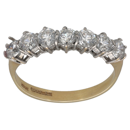 18ct Gold Cubic Zirconia Half Eternity Ring Size N