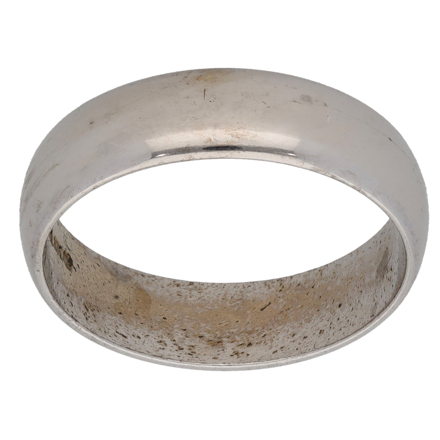 9ct White Gold Plain Wedding Ring Size O