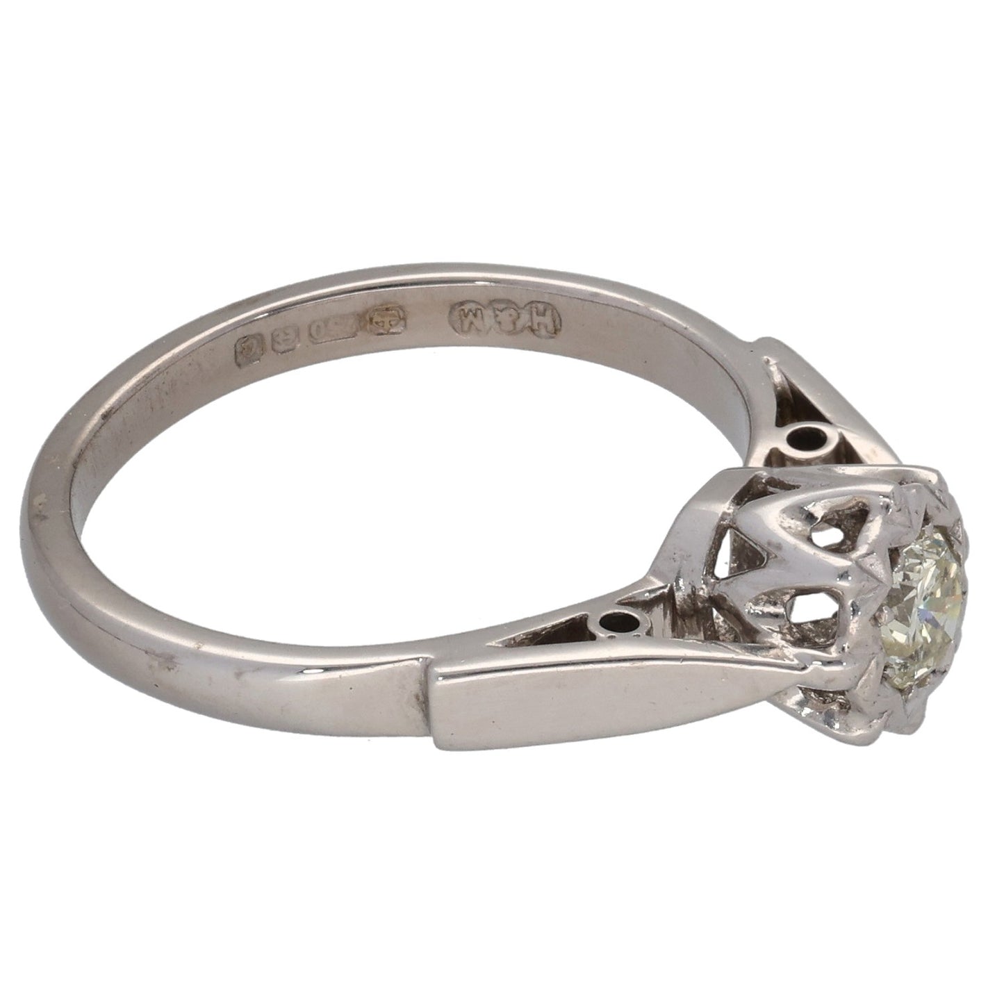 18ct White Gold 0.30ct Diamond Solitaire Ring Size N