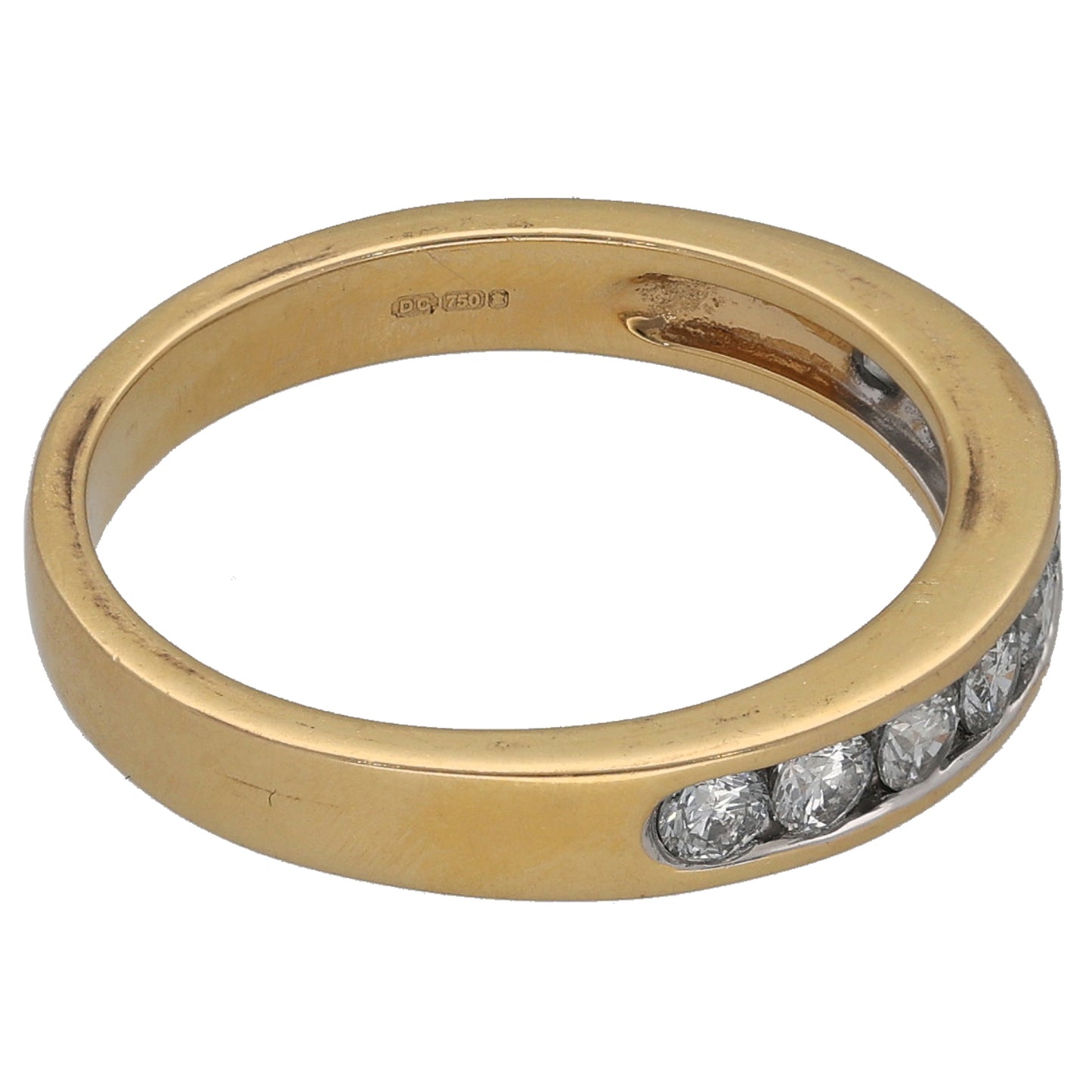 18ct Gold 0.54ct Diamond Half Eternity Ring Size N