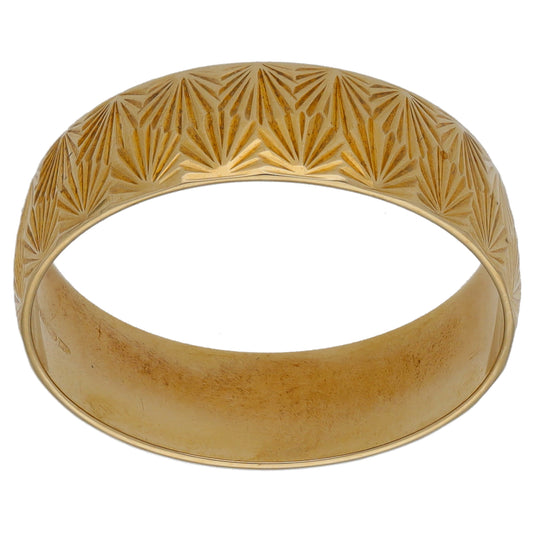 9ct Gold Patterned Wedding Ring Size O