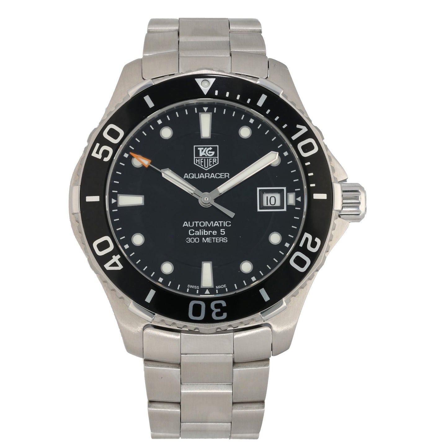Tag Heuer Aquaracer WAN2110, Black Dial, Stainless Steel, Front Image