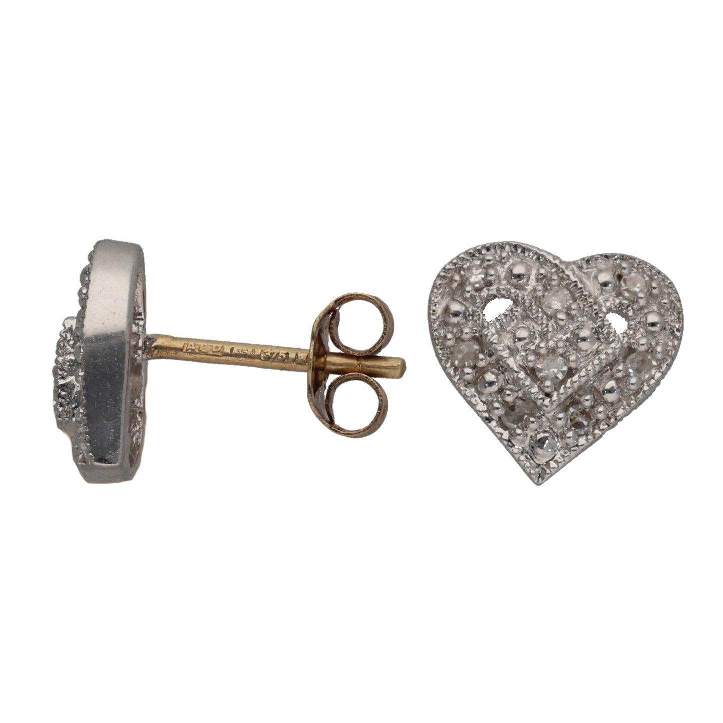 9ct Bicolour Gold 0.08ct Diamond Cluster Earrings