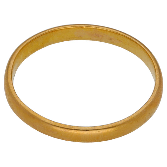 22ct Gold Plain Wedding Ring Size K