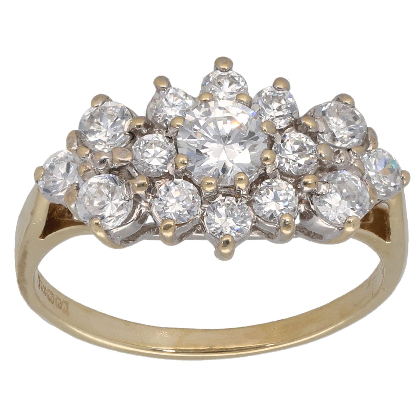 9ct Gold Cubic Zirconia Dress/Cocktail Ring Size K