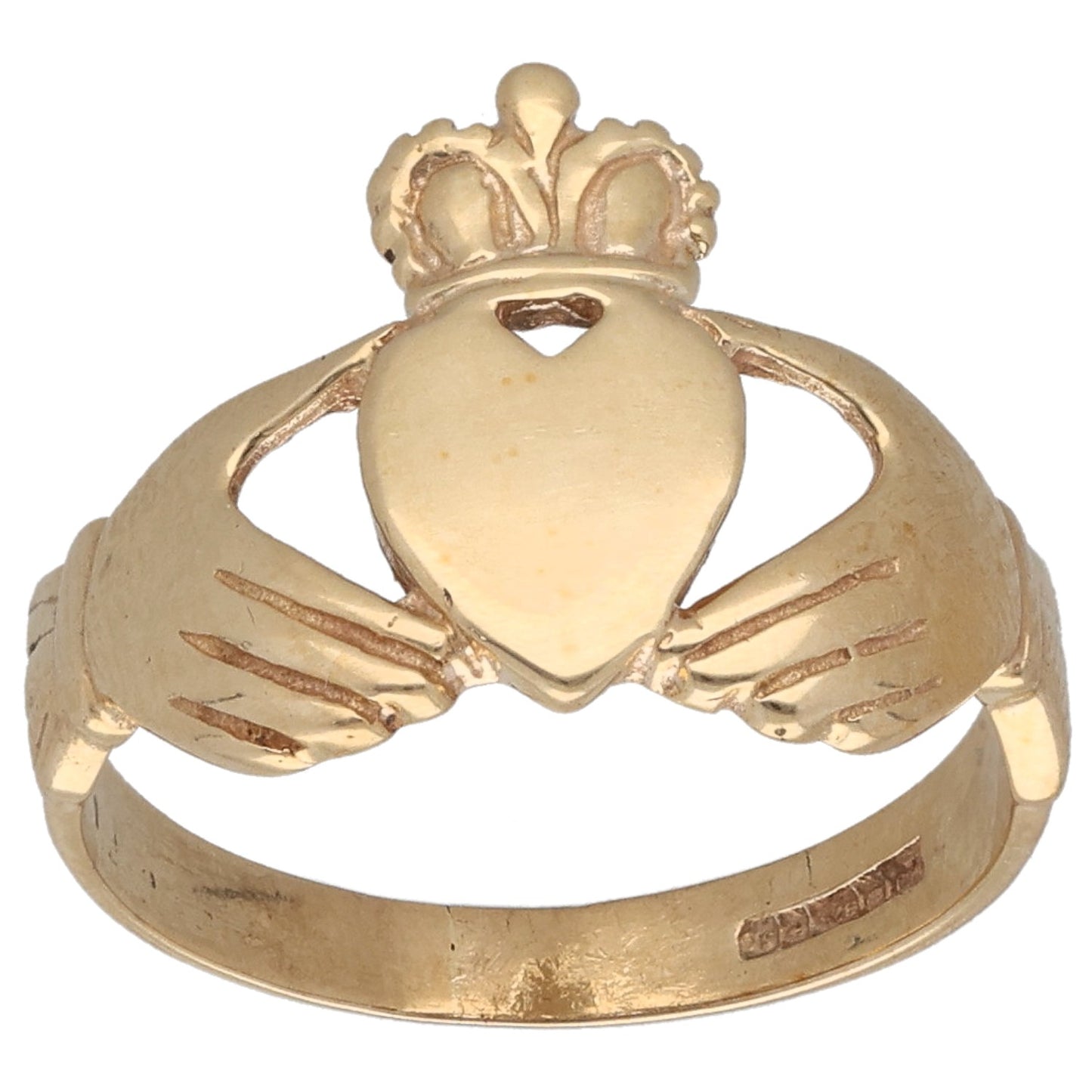 9ct Gold Claddagh Ring Size Q