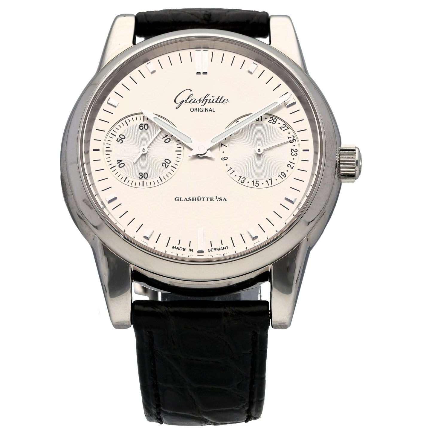 Glashütte Original Senator Hand Date 1.39.58.02.02.04 40mm Stainless Steel Watch