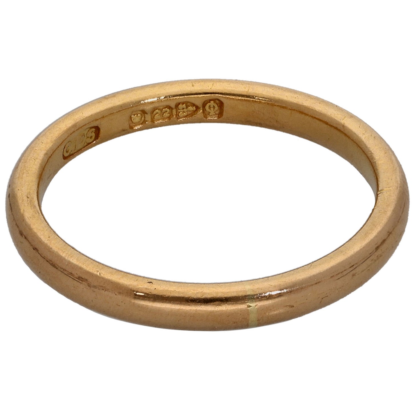 22ct Gold Plain Wedding Ring Size L