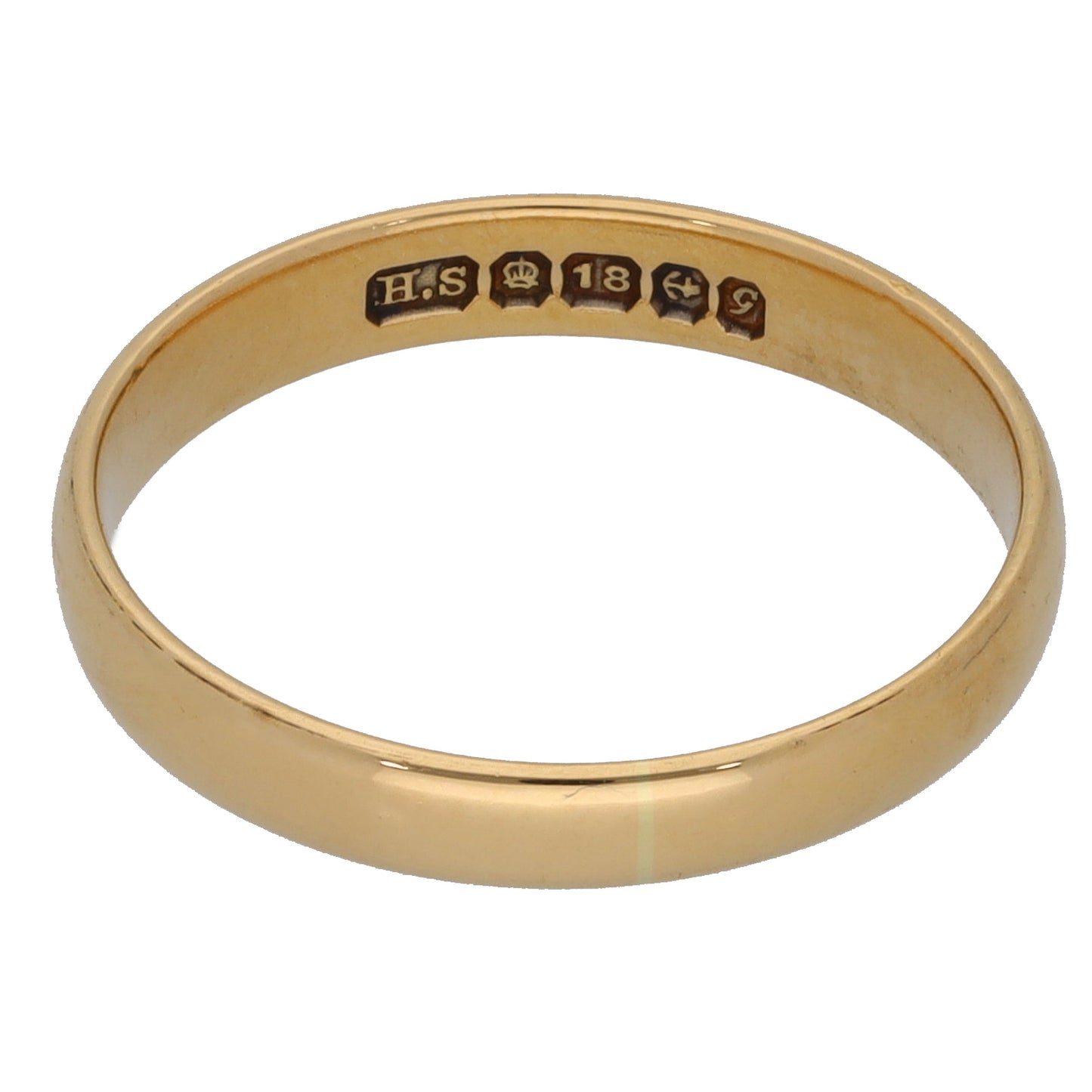 18ct Gold Plain Wedding Ring Size K