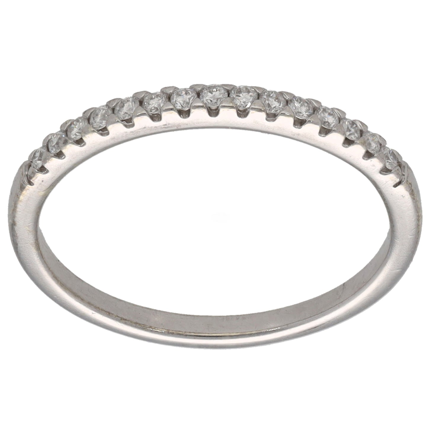 9ct White Gold 0.15ct Diamond Half Eternity Ring Size M