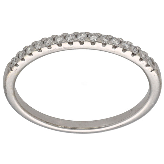 9ct White Gold 0.15ct Diamond Half Eternity Ring Size M