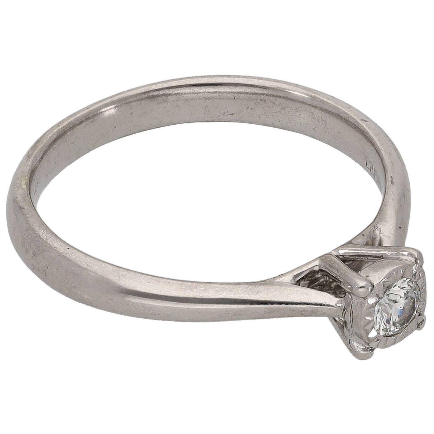 9ct White Gold 0.10ct Diamond Solitaire Ring Size M