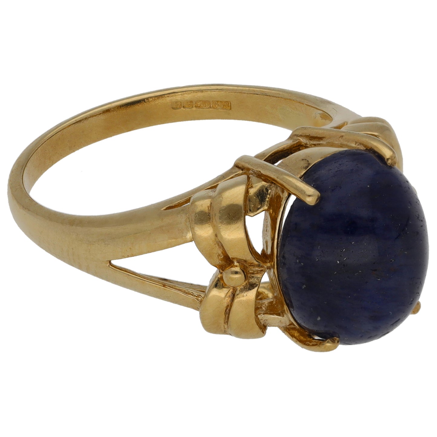 9ct Gold Sodalite Single Stone Ring Size N