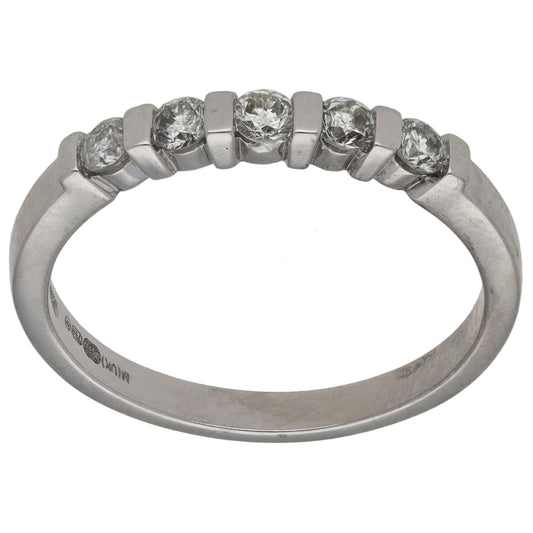 18ct White Gold 0.35ct Diamond Half Eternity Ring Size O
