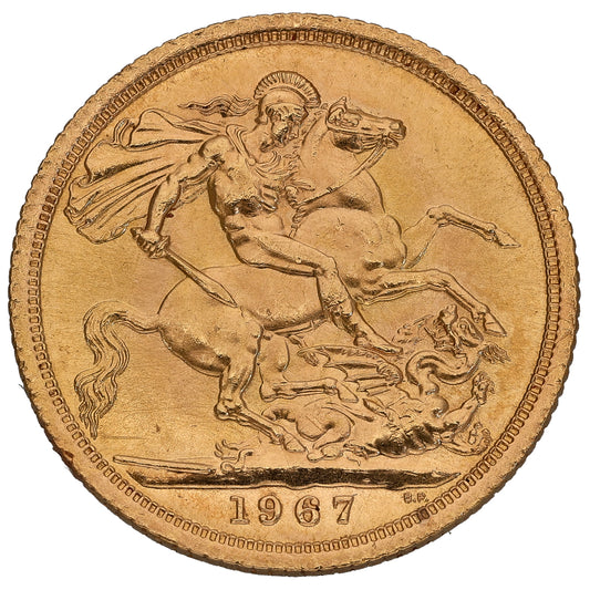 22ct Gold Queen Elizabeth II Full Sovereign Coin 1967
