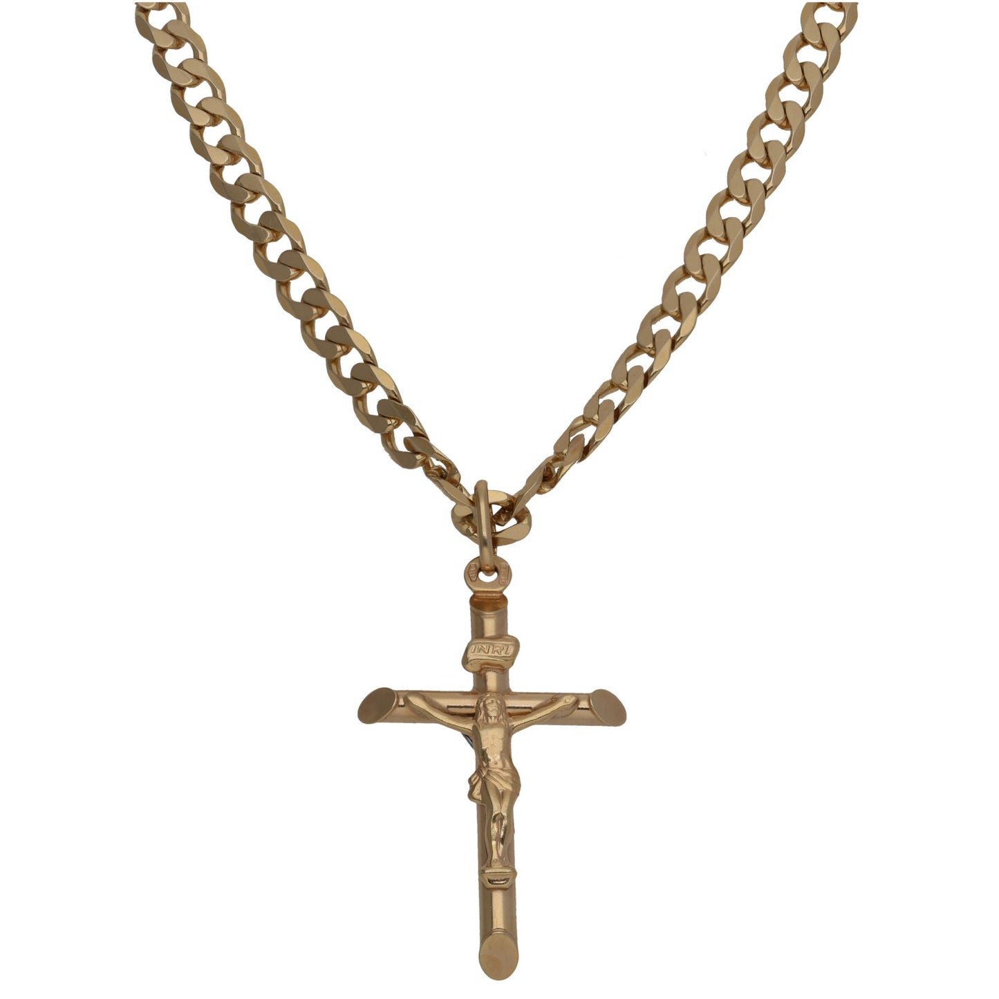 9ct Gold Crucifix Pendant With Chain