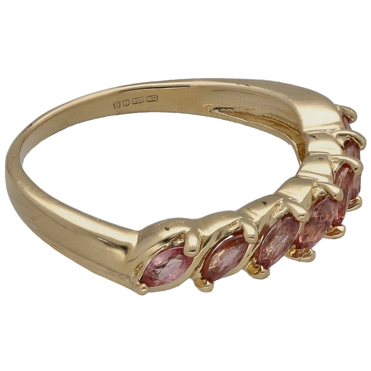 18ct Gold Sapphire Half Eternity Ring Size N