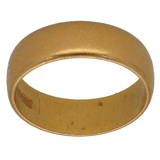 22ct Gold Plain Wedding Ring Size N