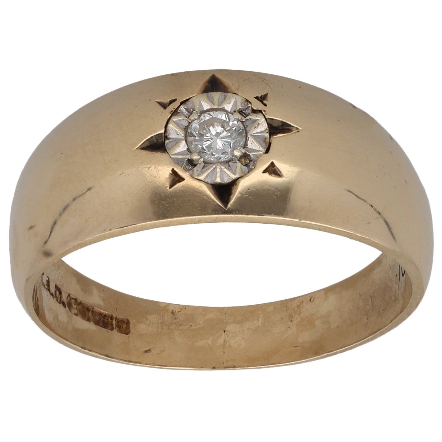 9ct Gold 0.10ct Diamond Solitaire Ring Size R