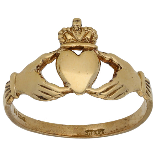 9ct Gold Claddagh Ring Size T