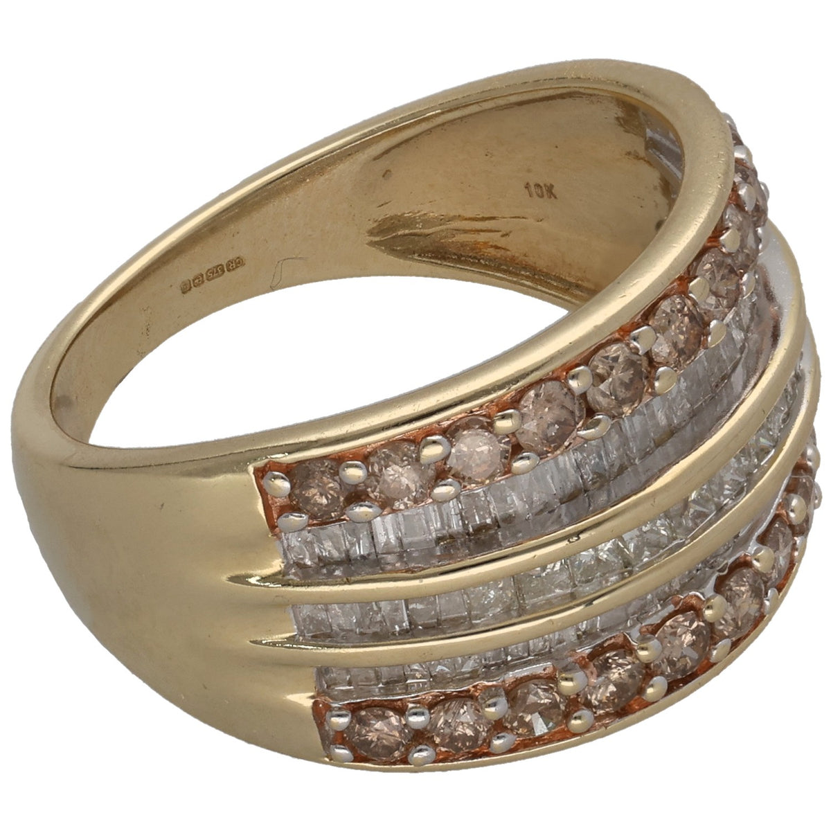 9ct Gold 0.45ct Diamond Alternative Ring Size P
