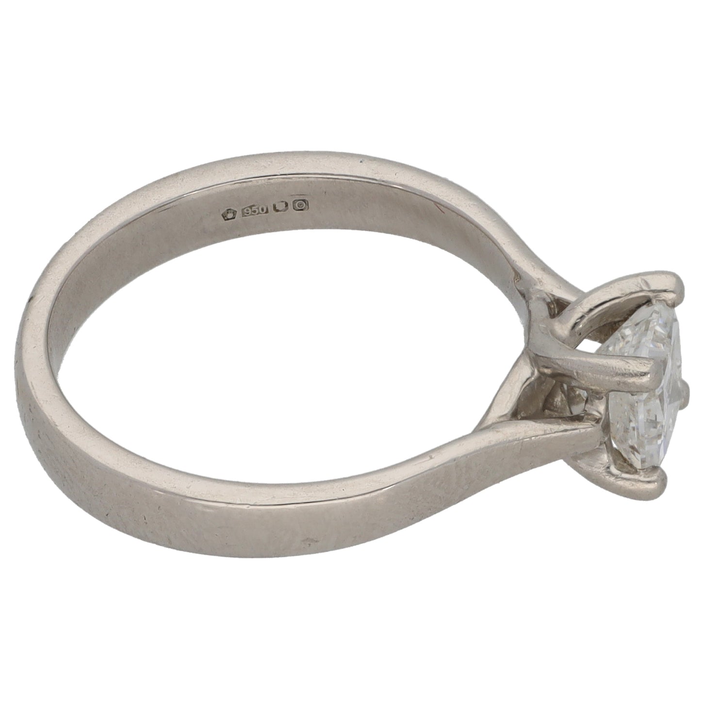 Platinum 0.70ct Diamond Solitaire Ring Size K