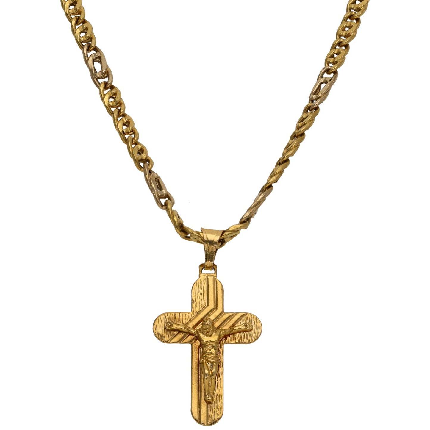 18ct Gold Crucifix Pendant With Chain