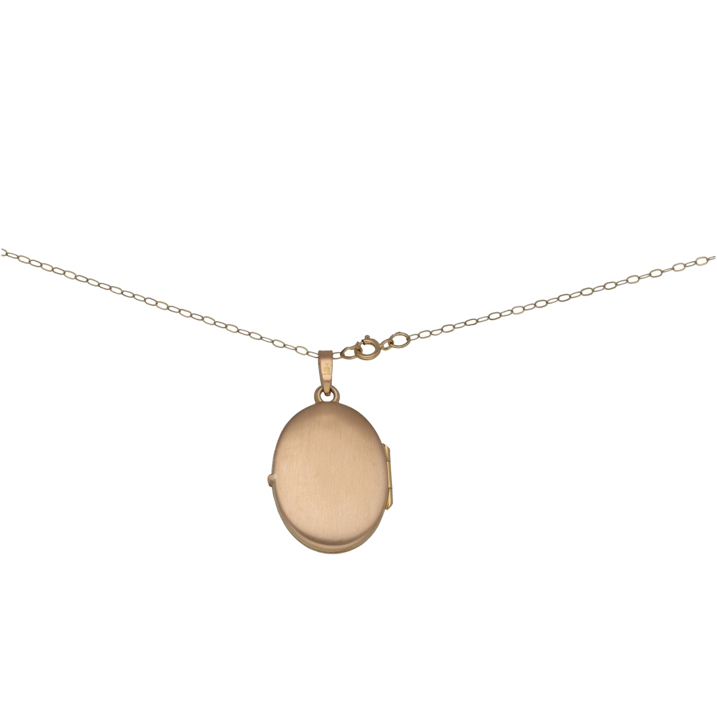 9ct Gold Patterned Locket Pendant With Chain