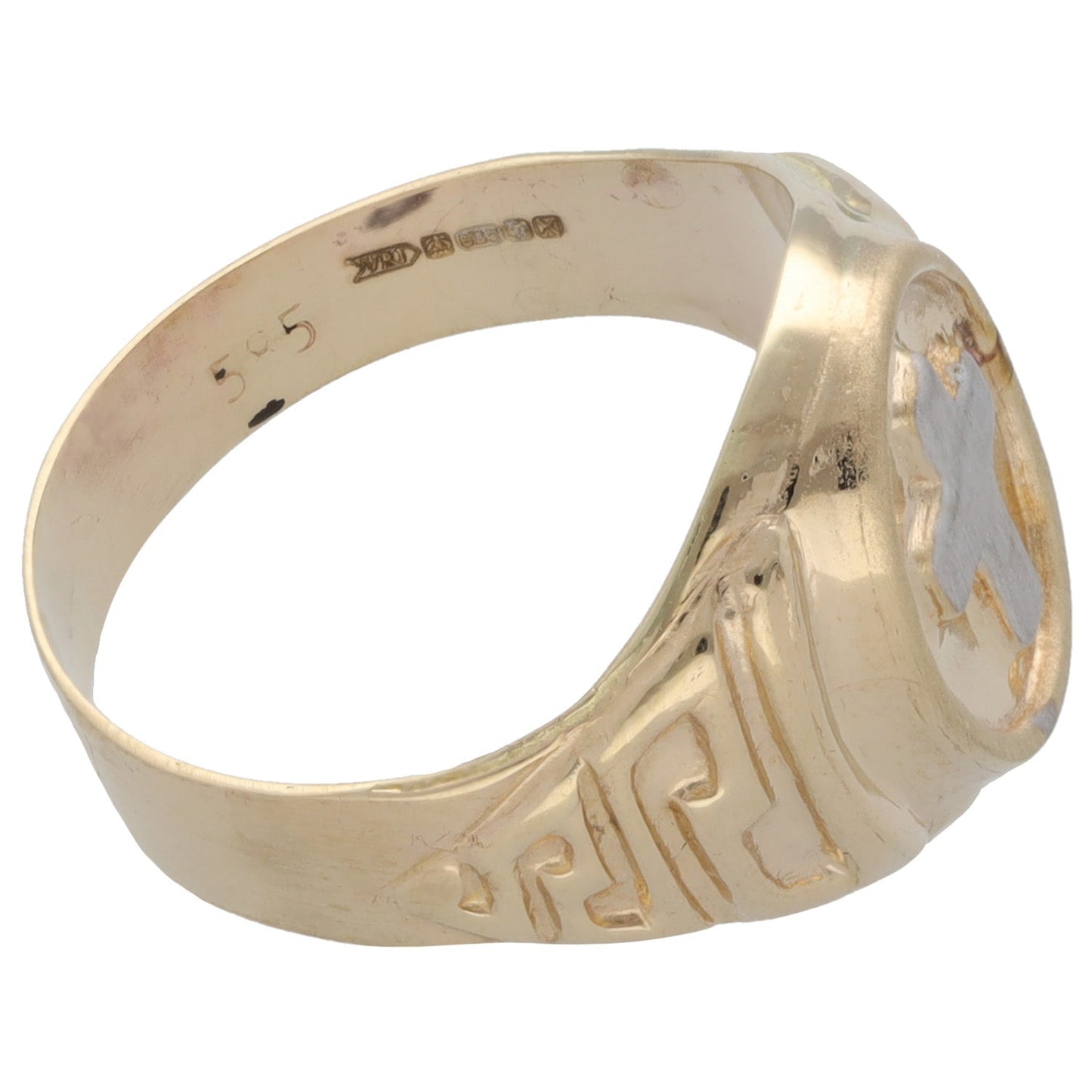 New 14ct Bi-Colour Gold Kids Cross Ring