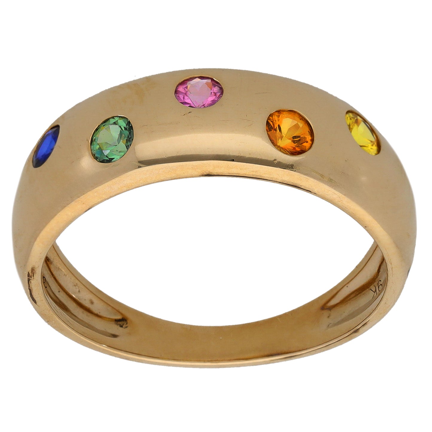 9ct Gold Sapphire Half Eternity Ring Size S