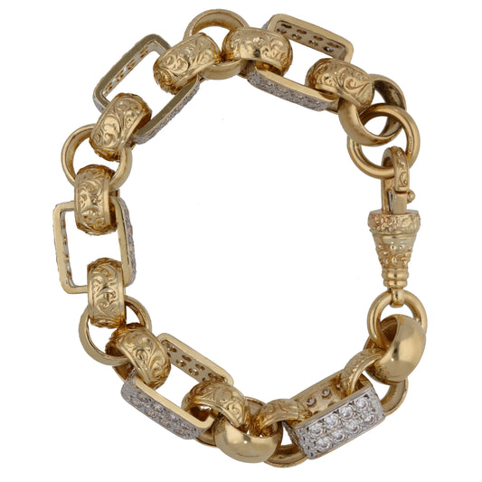 9ct Gold Cubic Zirconia Fancy Stone Set Bracelet