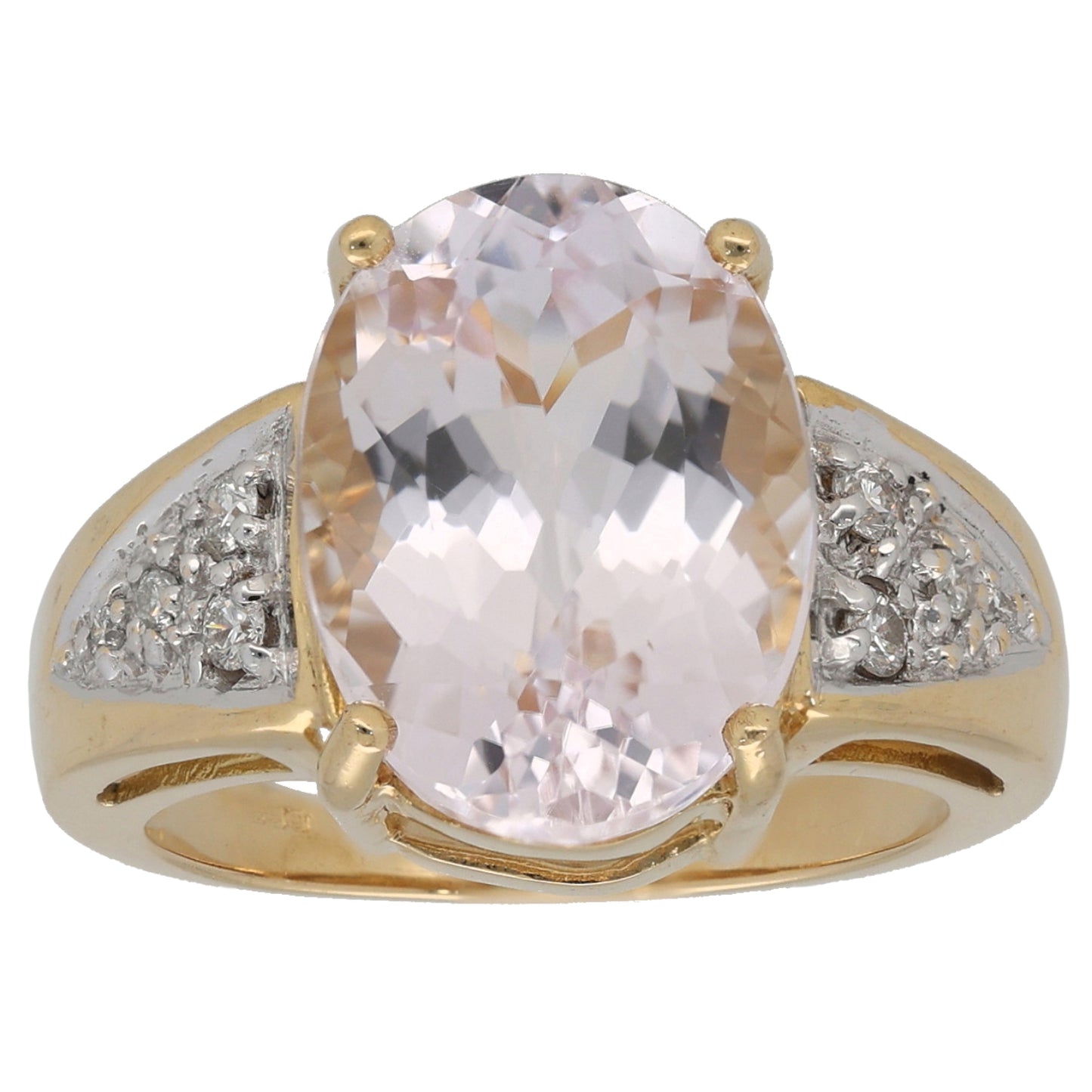 18ct Gold 0.12ct Diamond & Kunzite Dress/Cocktail Ring Size N