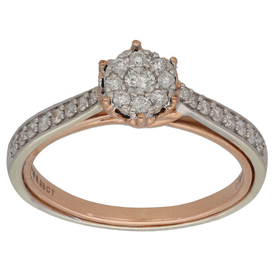 9ct Bicolour Gold 0.33ct Diamond Enchanted Disney Cluster Ring