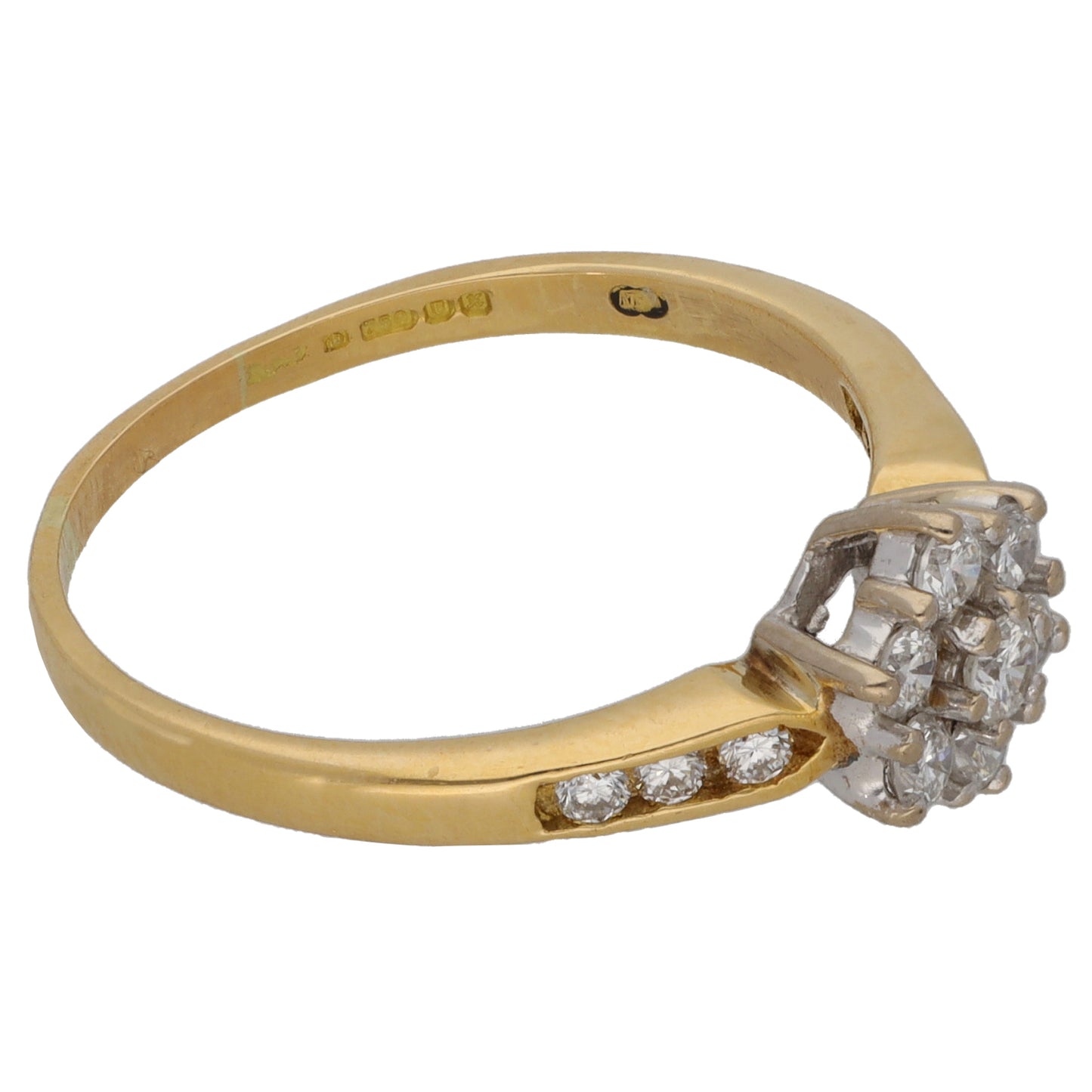 18ct Gold 0.49ct Diamond Cluster Ring Size O