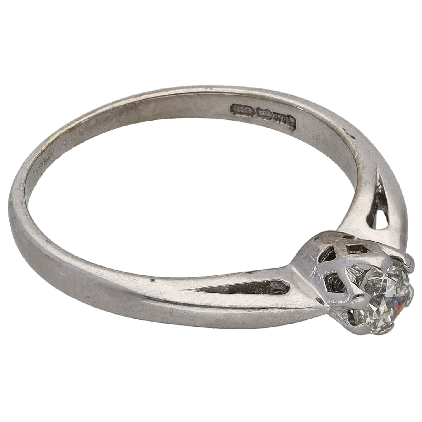 9ct Gold 0.25ct Diamond Solitaire Ring Size L