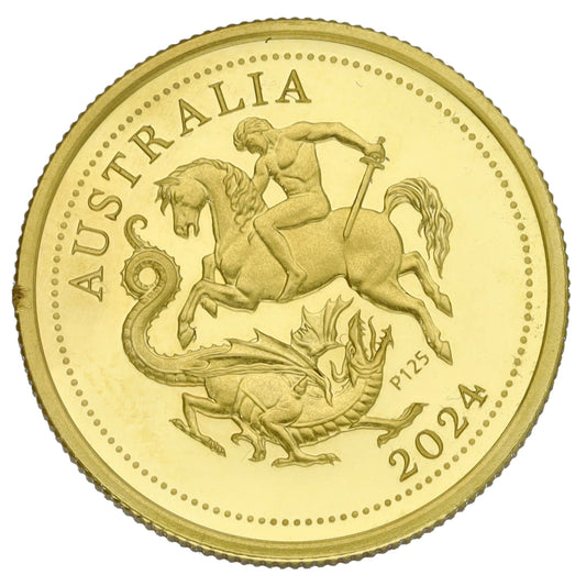 22ct Gold Australia Perth 125 Anniversary Full Sovereign Coin 2024