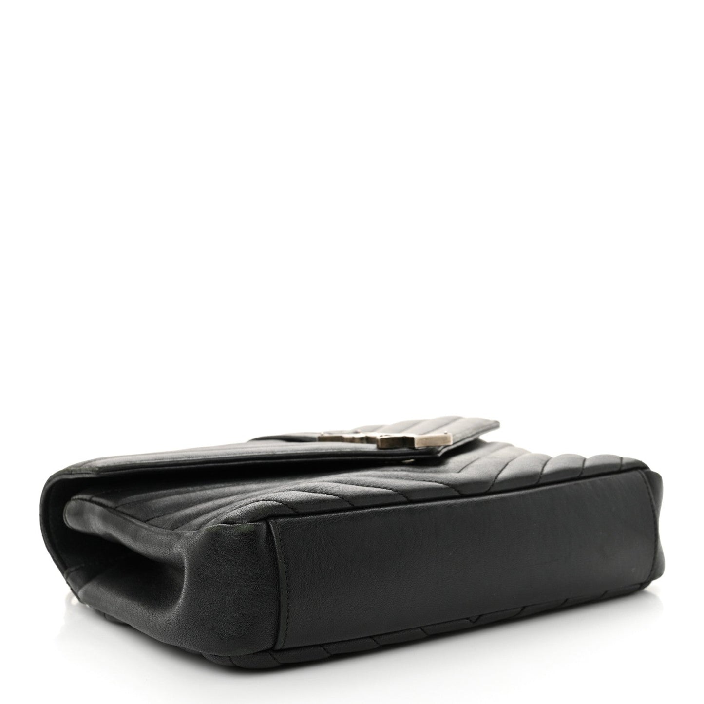 Yves Saint Laurent College Lambskin Leather Bag - Black