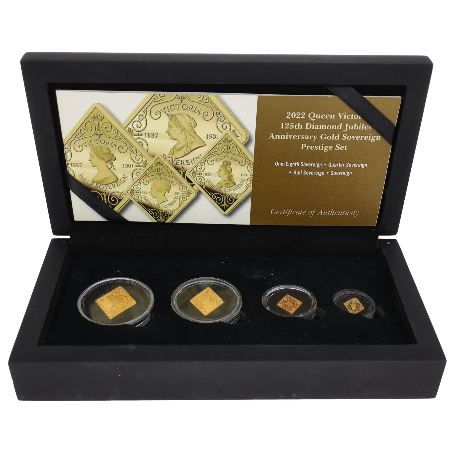 22ct Gold Queen Victoria 125th Diamond Jubilee Anniversary Sovereign Coin Set 2022