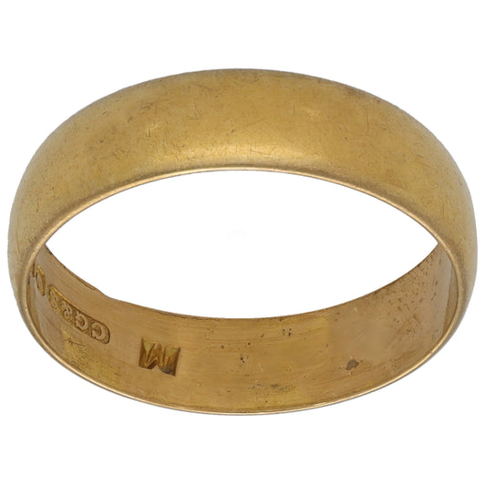 22ct Gold Plain Wedding Ring Size O